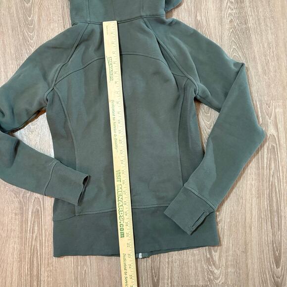 Lululemon Scuba Hoodie Womens 6 Green Full Zip Thumbholes Athletic Jacket - Picture 12 of 12